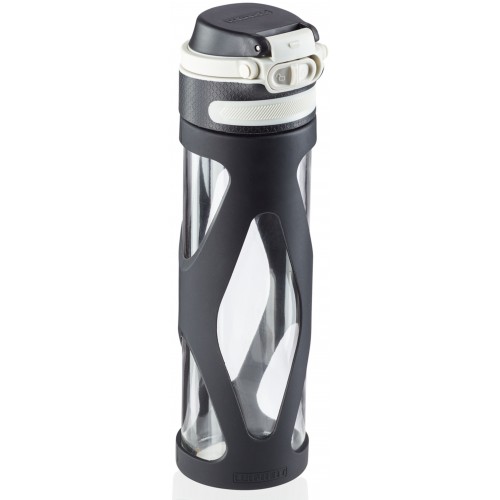 LEIFHEIT Flip Glasflasche 600 ml schwarz 03254 LEIFHEIT Flip Glasflasche 600 ml schwarz 03254